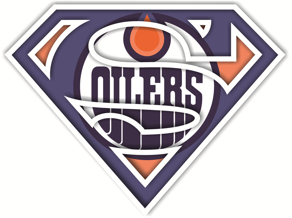 Edmonton Oilers superman logos iron on heat transfer...